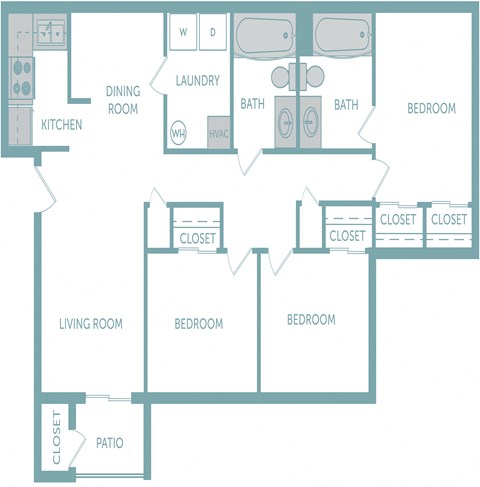 Hidden Meadows 3x2 2D Floor Plan